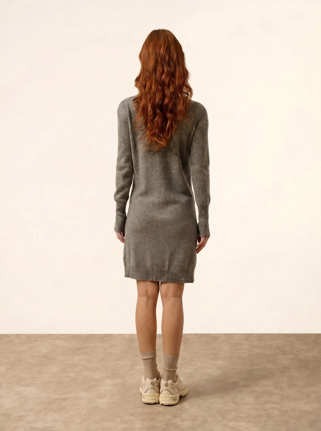 TRACY Robe Col V Flanelle Chiné