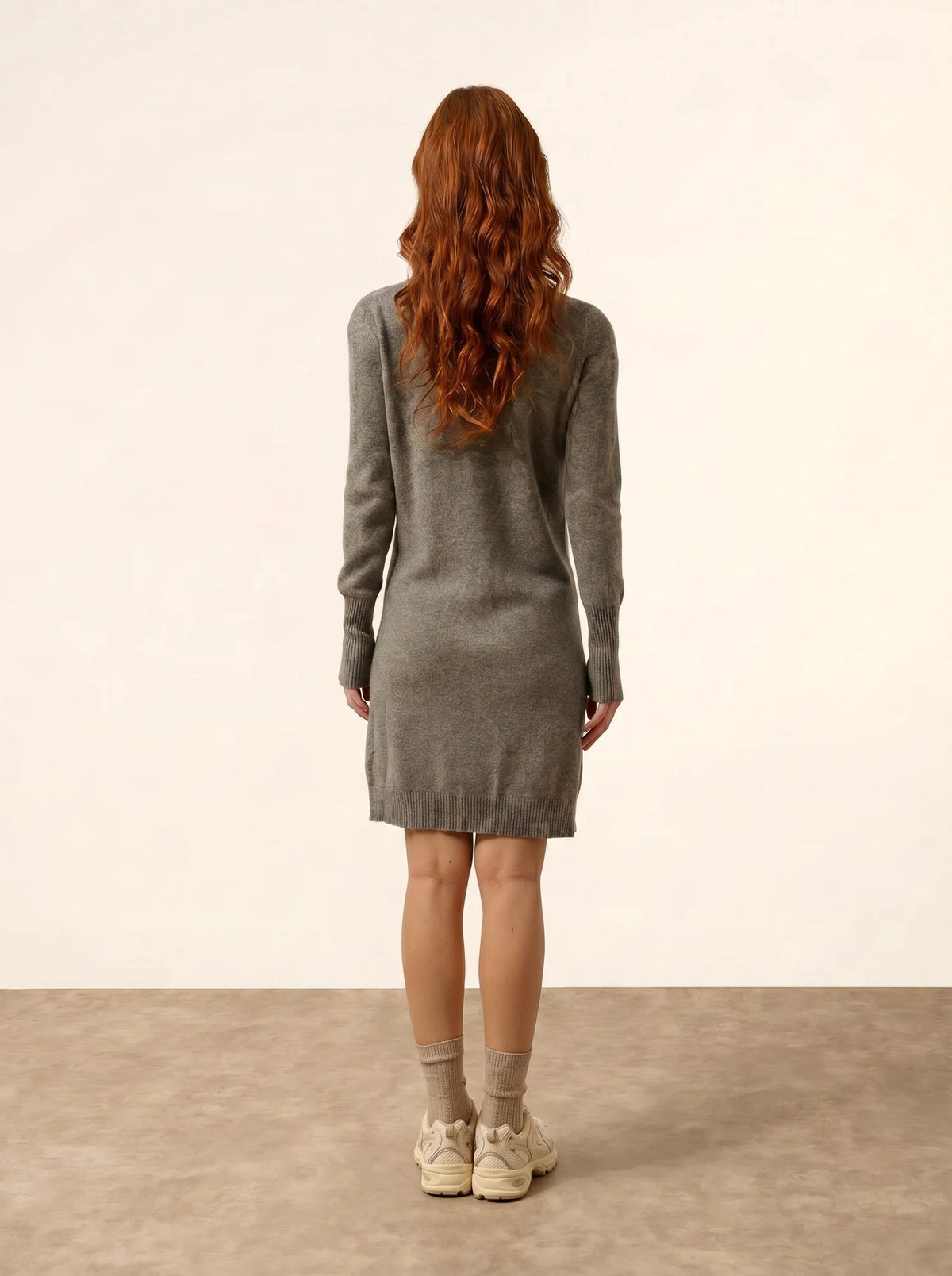 TRACY Robe Col V Flanelle Chiné