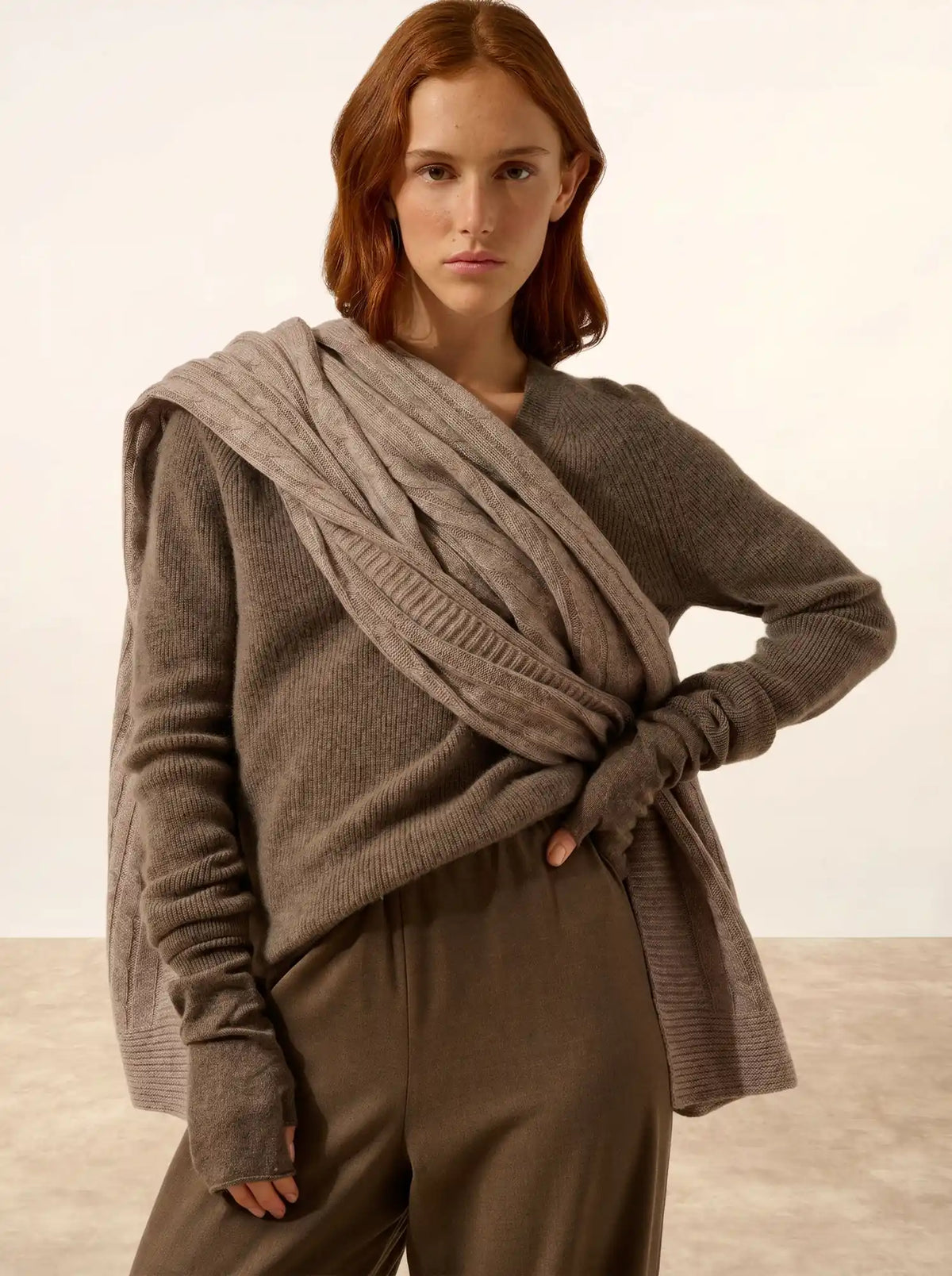ZOE Mitaines Taupe Chiné