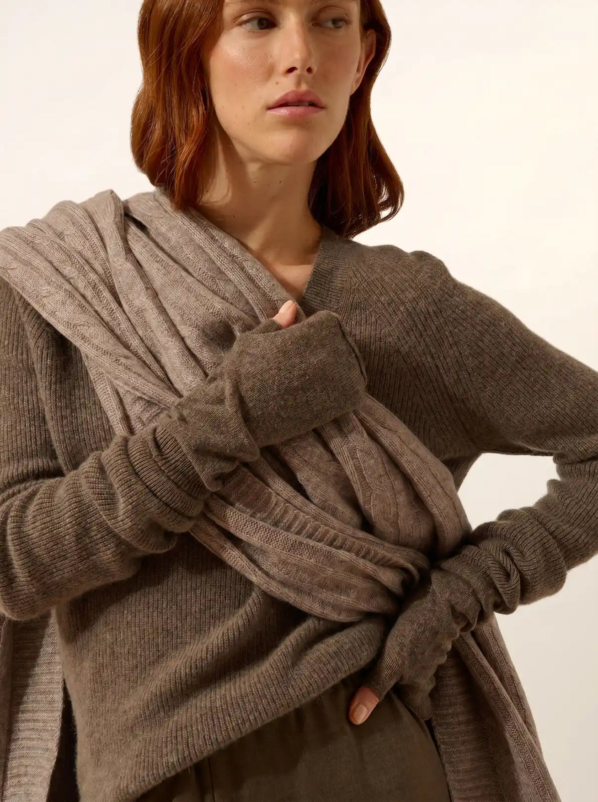 ZOE Mitaines Taupe Chiné