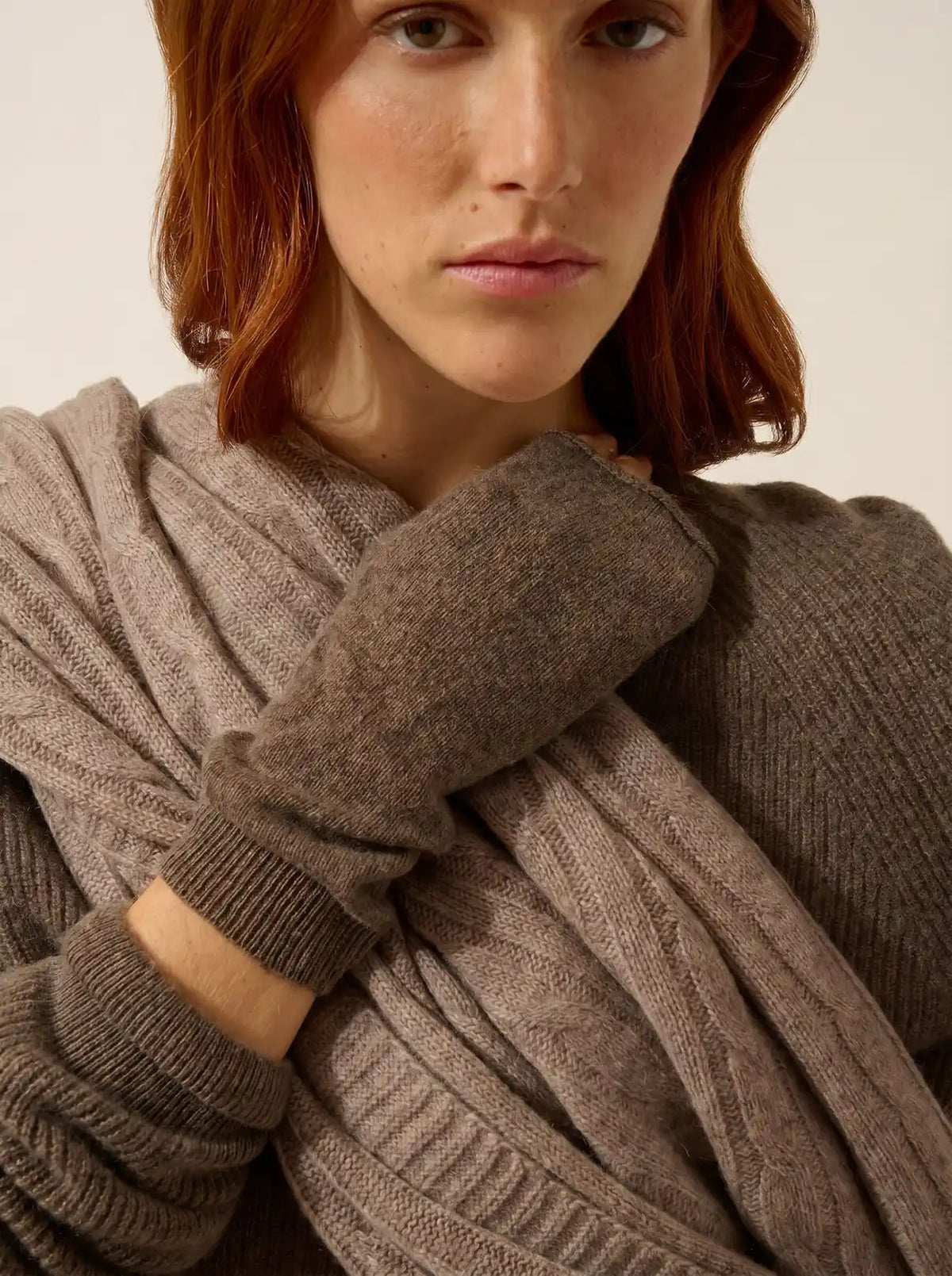 ZOE Mitaines Taupe Chiné