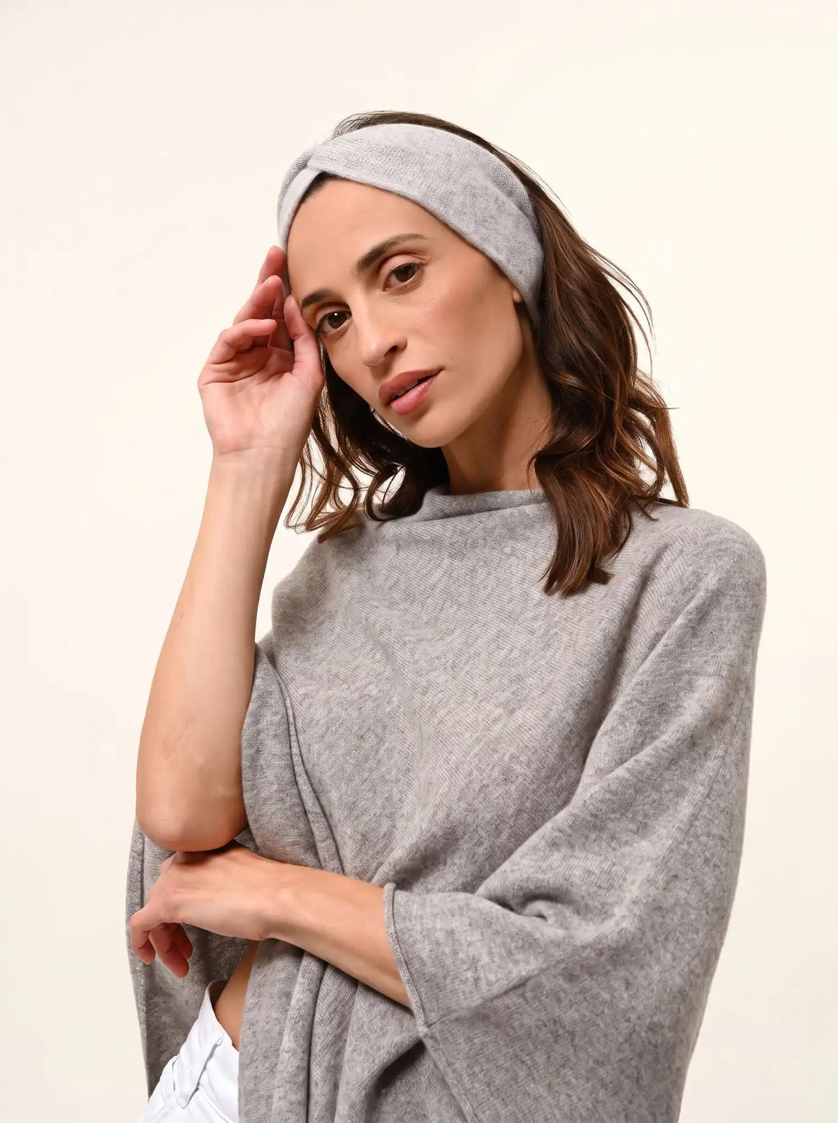 MEREDITH Poncho Nuage Chiné