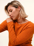 GRACE Pullover U-Boot-Ausschnitt Ocker