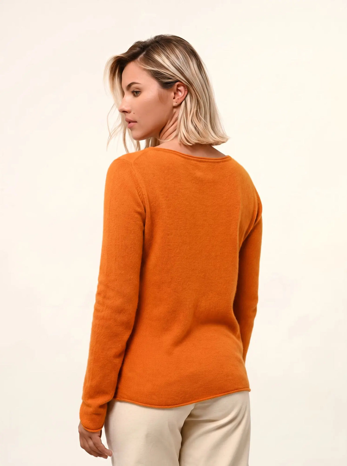 GRACE Pullover U-Boot-Ausschnitt Ocker