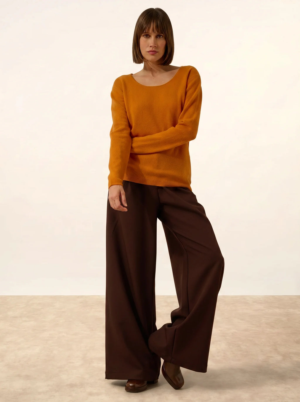 FIONA Pull Col Rond Ocre