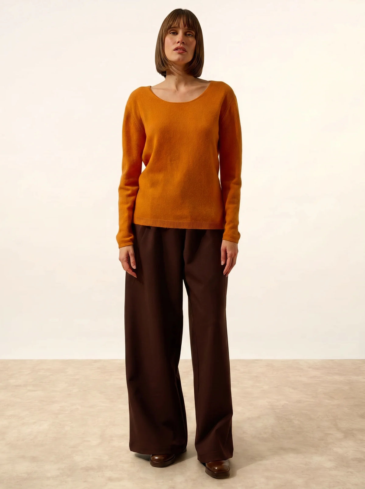 FIONA Pull Col Rond Ocre