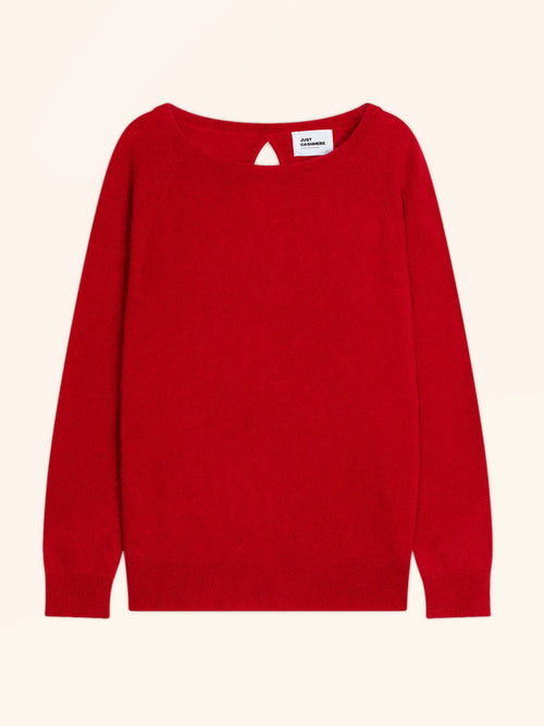 ABIGAILE Pull Col Bateau Goutte Dos Rouge