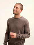 HOWARD Pullover Rundhalsausschnitt Taupe meliert