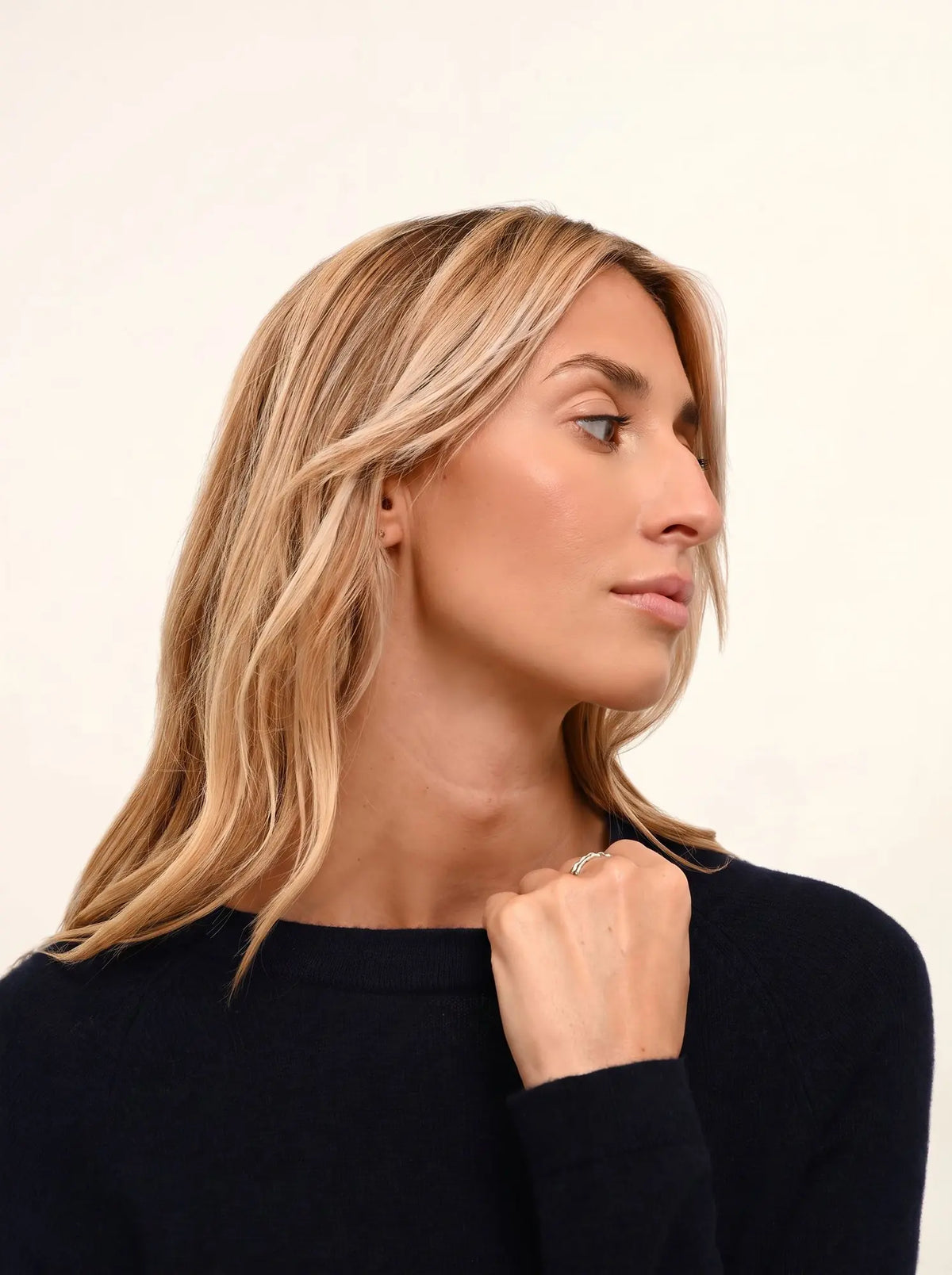 JANE Pull Col Rond Bleu Marine
