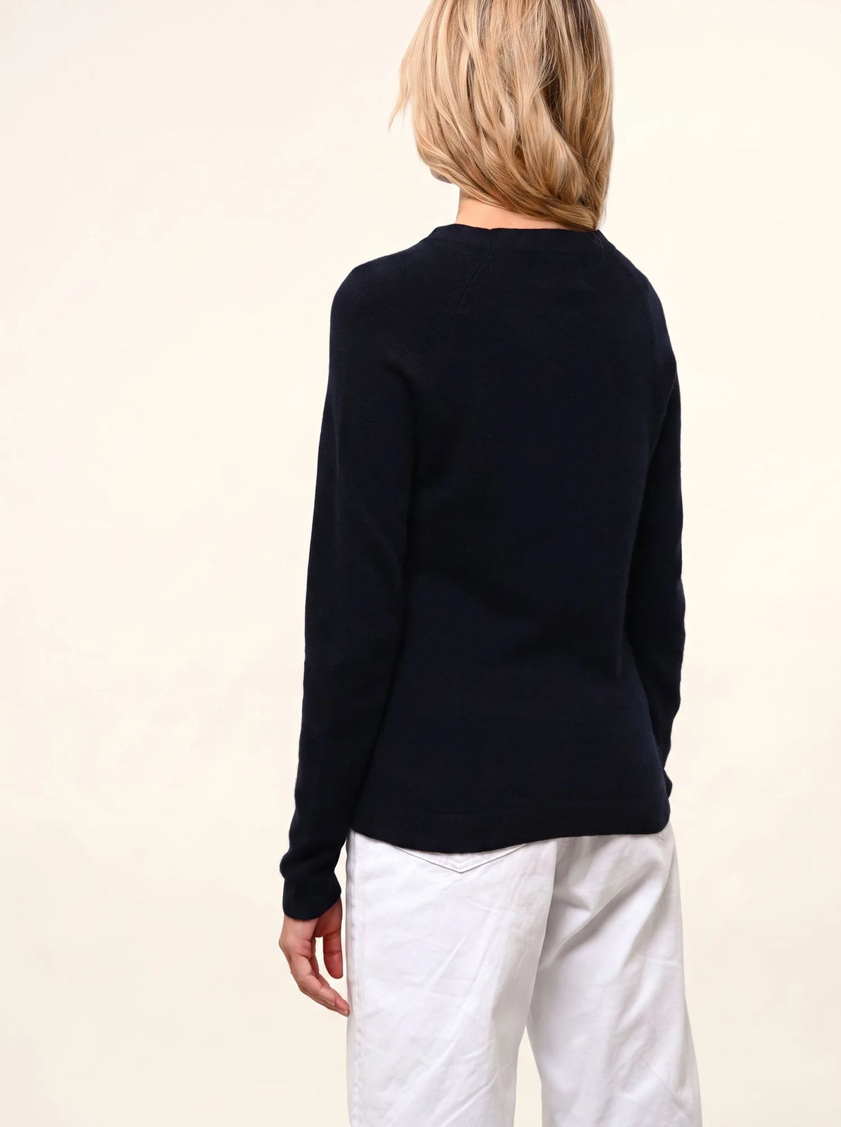 JANE Pull Col Rond Bleu Marine