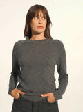 JANE Pull Col Rond Anthracite Chiné