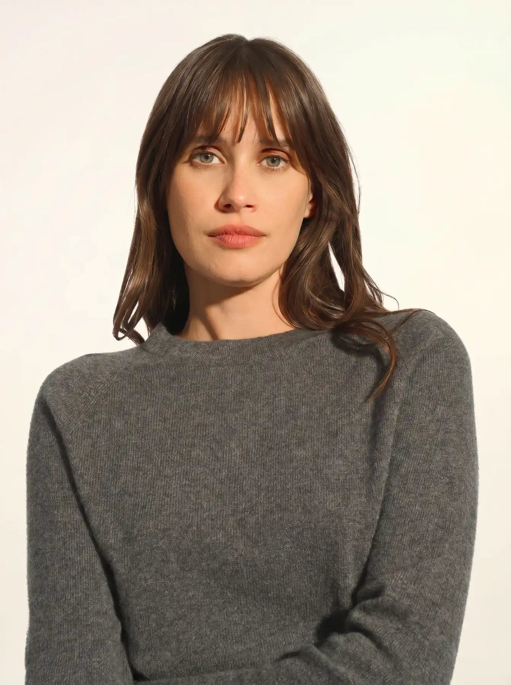 JANE Pull Col Rond Anthracite Chiné