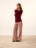 JANE Pull Col Rond Bordeaux