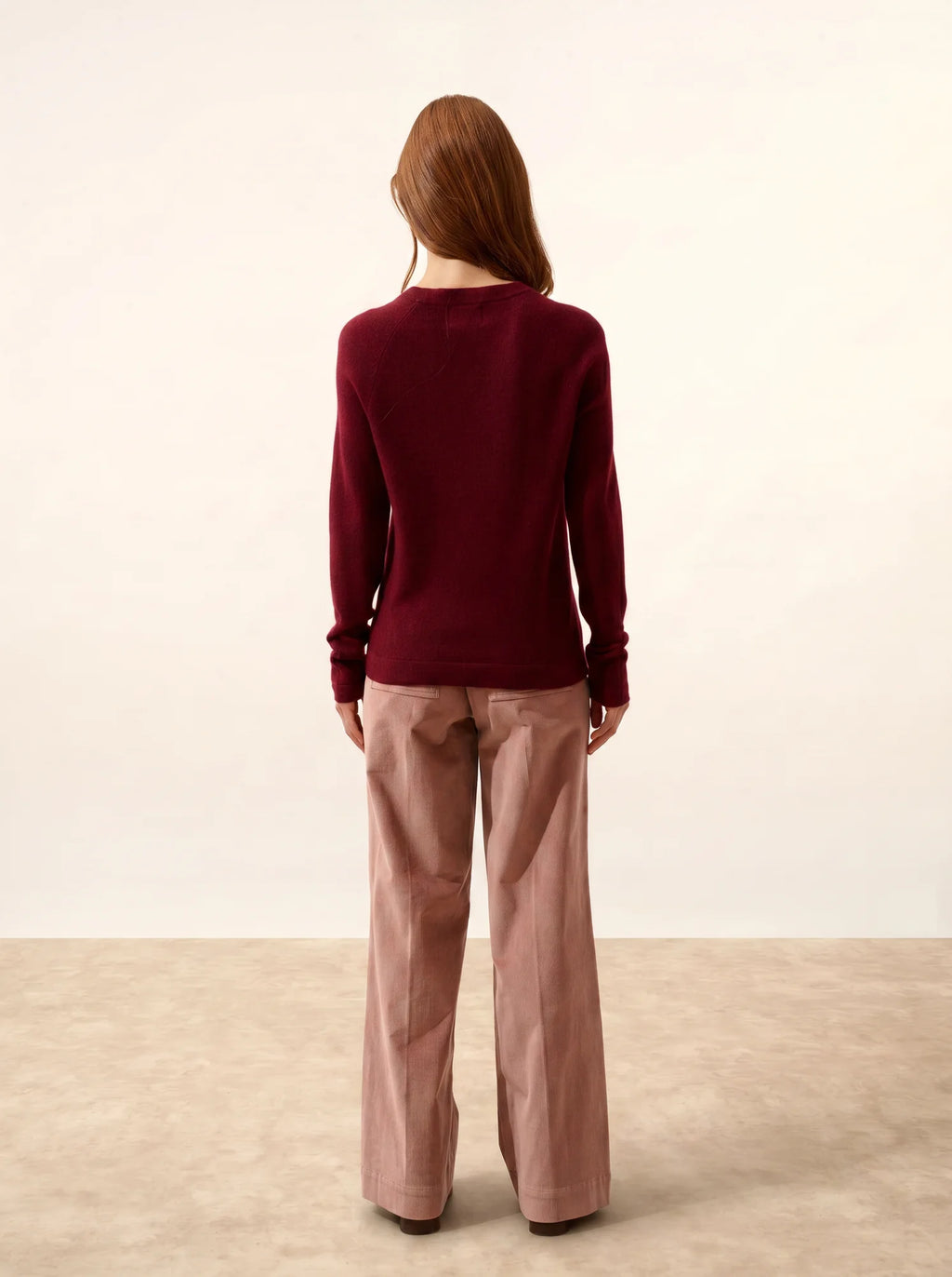 JANE Pull Col Rond Bordeaux