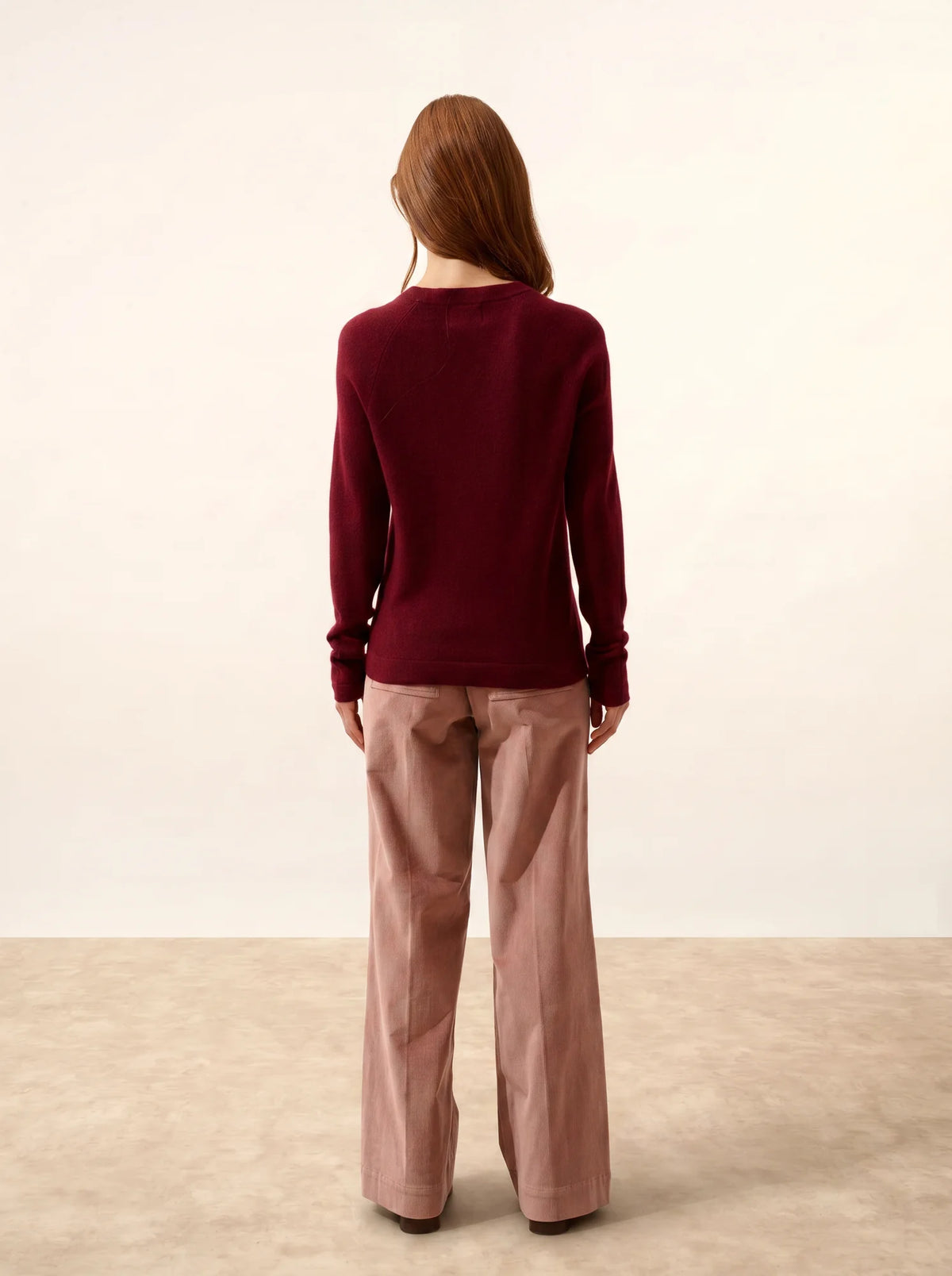 JANE Pull Col Rond Bordeaux