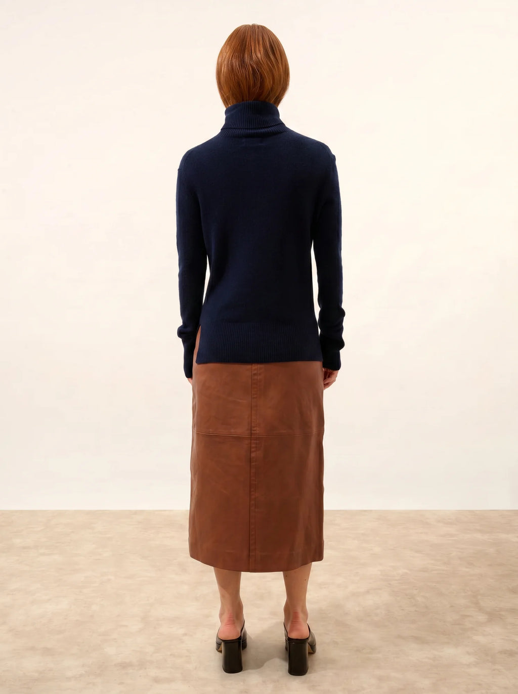 LEXIE Pull Col Roulé Bleu Marine
