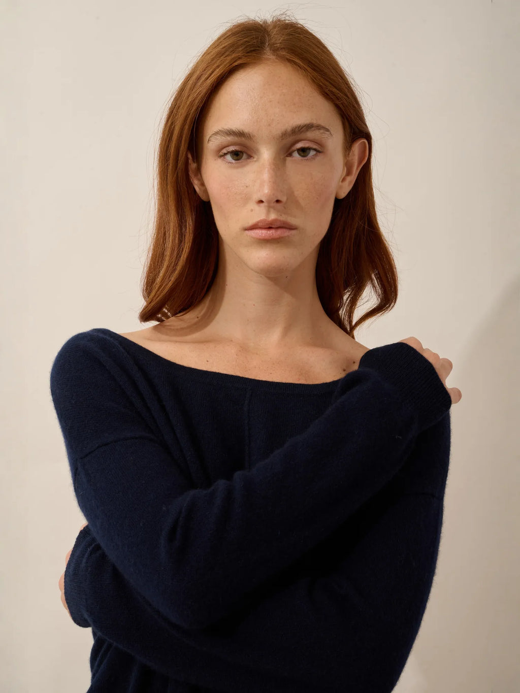 KAREN Pull Col Bateau Bleu Marine