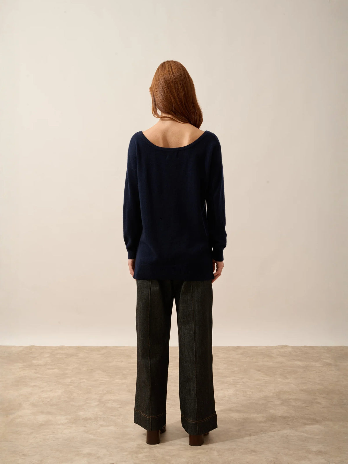 KAREN Pull Col Bateau Bleu Marine