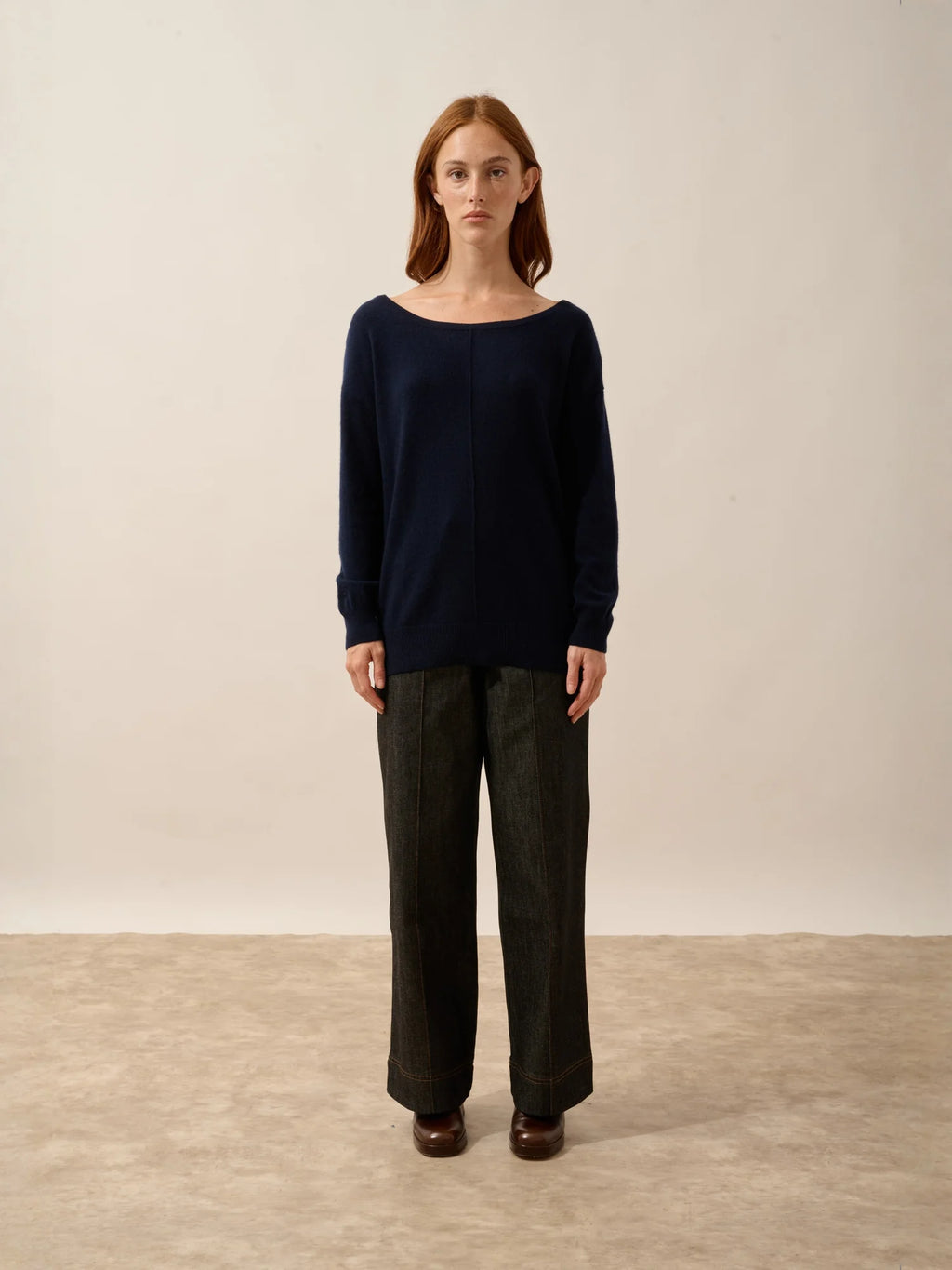 KAREN Pull Col Bateau Bleu Marine