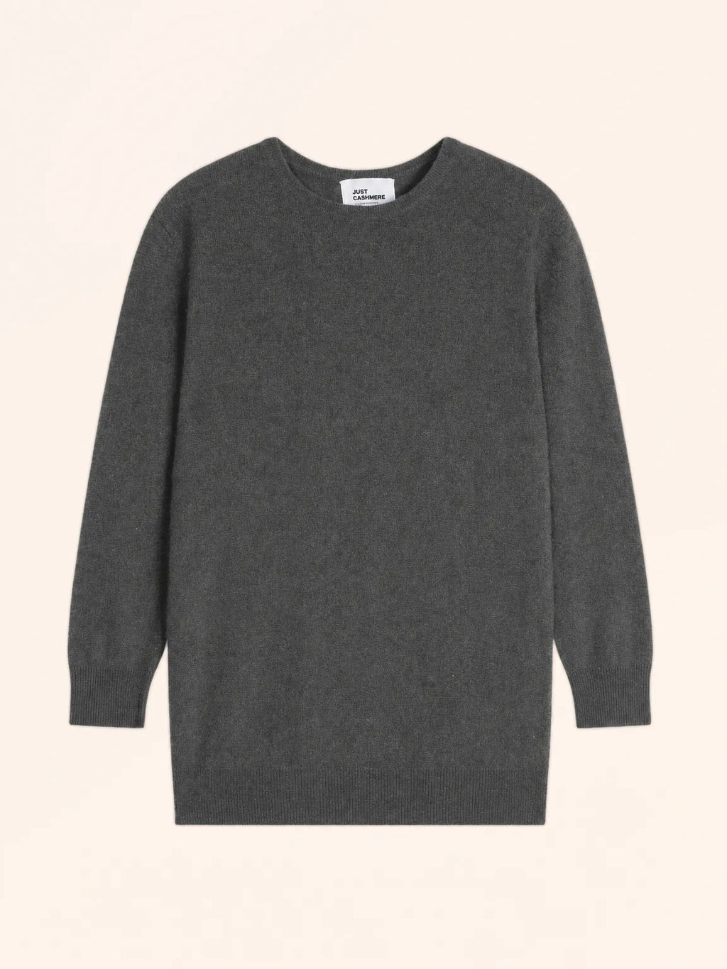 JANICE Pull Col Rond Boutonné Dos Anthracite Chiné