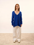 OPAL Pullover V-Ausschnitt vorne und hinten Ultramarin