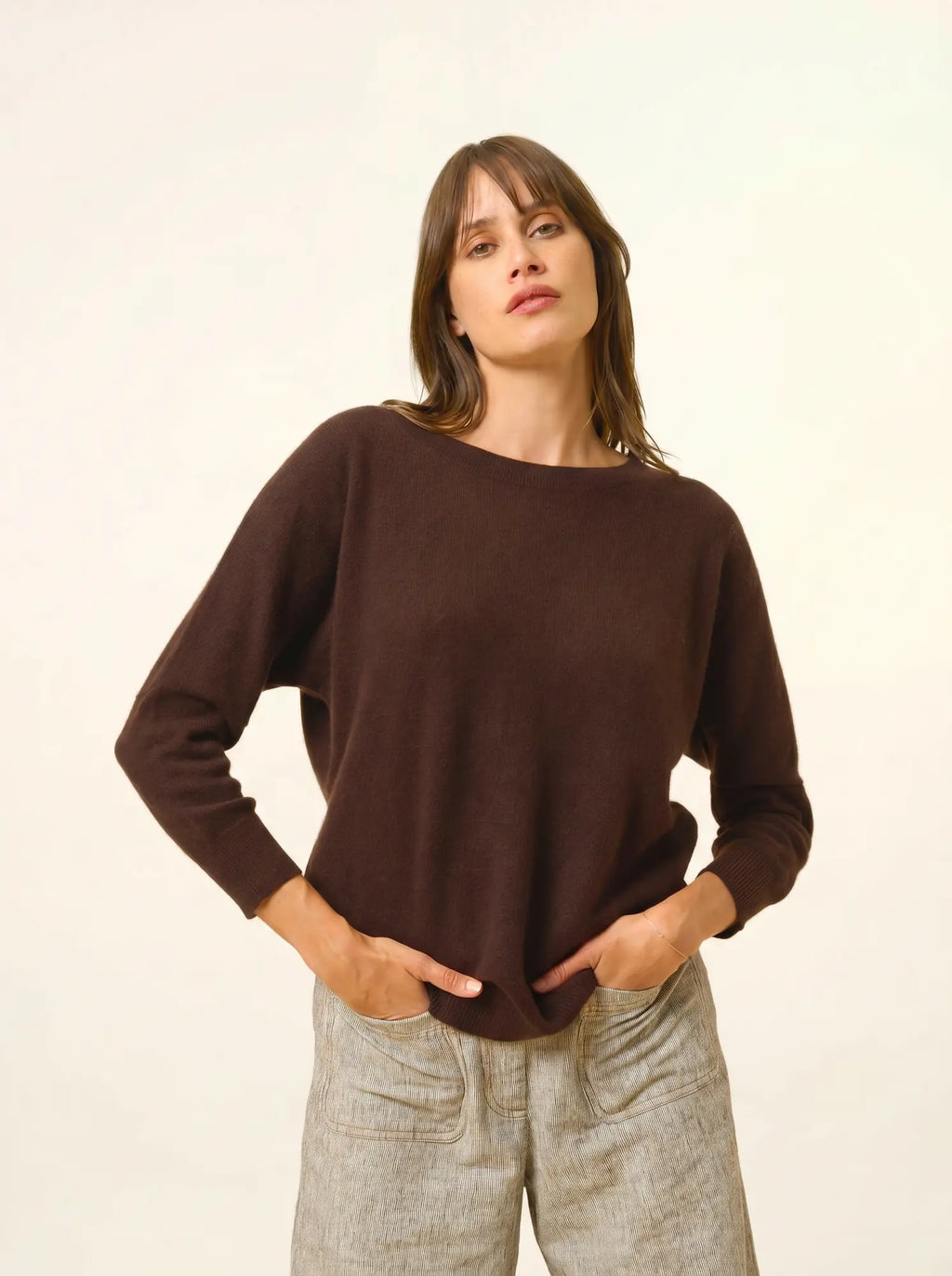REBECCA Pull Chauve Souris Choco