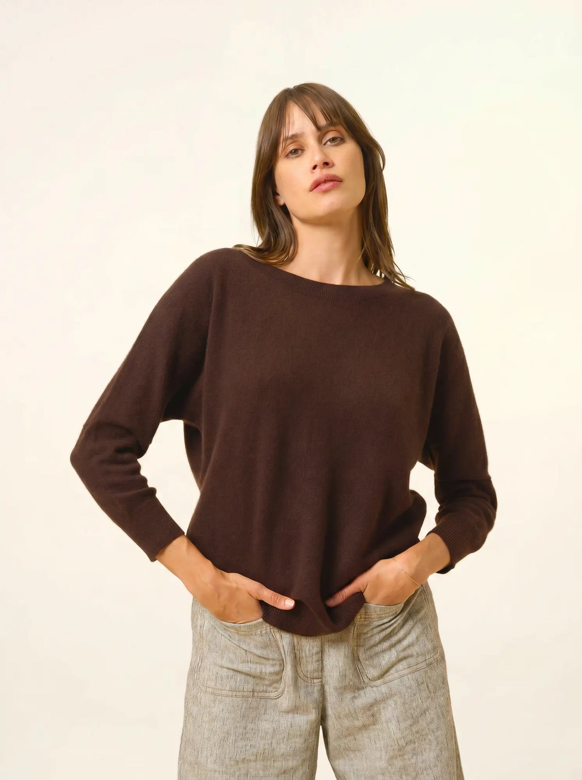 REBECCA Pull Chauve Souris Choco
