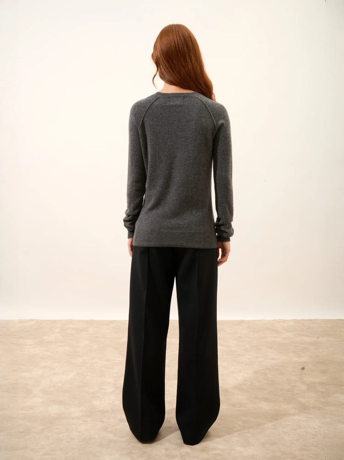 HELEN Pull Col Rond Anthracite Chiné