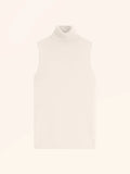 VIOLET Sweater Turtleneck Sleeveless Ivory