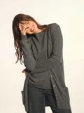 TOMMIE Cardigan Col V Anthracite Chiné