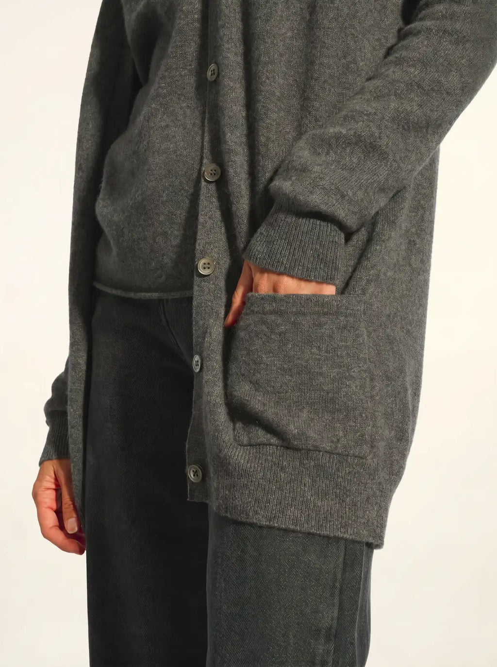 TOMMIE Cardigan Col V Anthracite Chiné