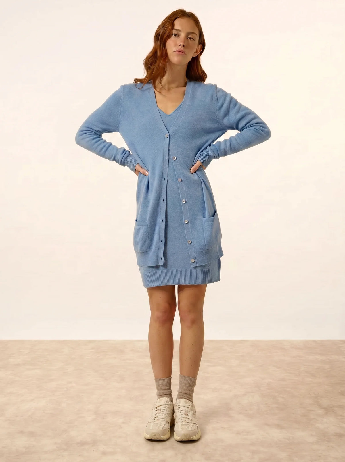 TOMMIE Cardigan Col V Ciel