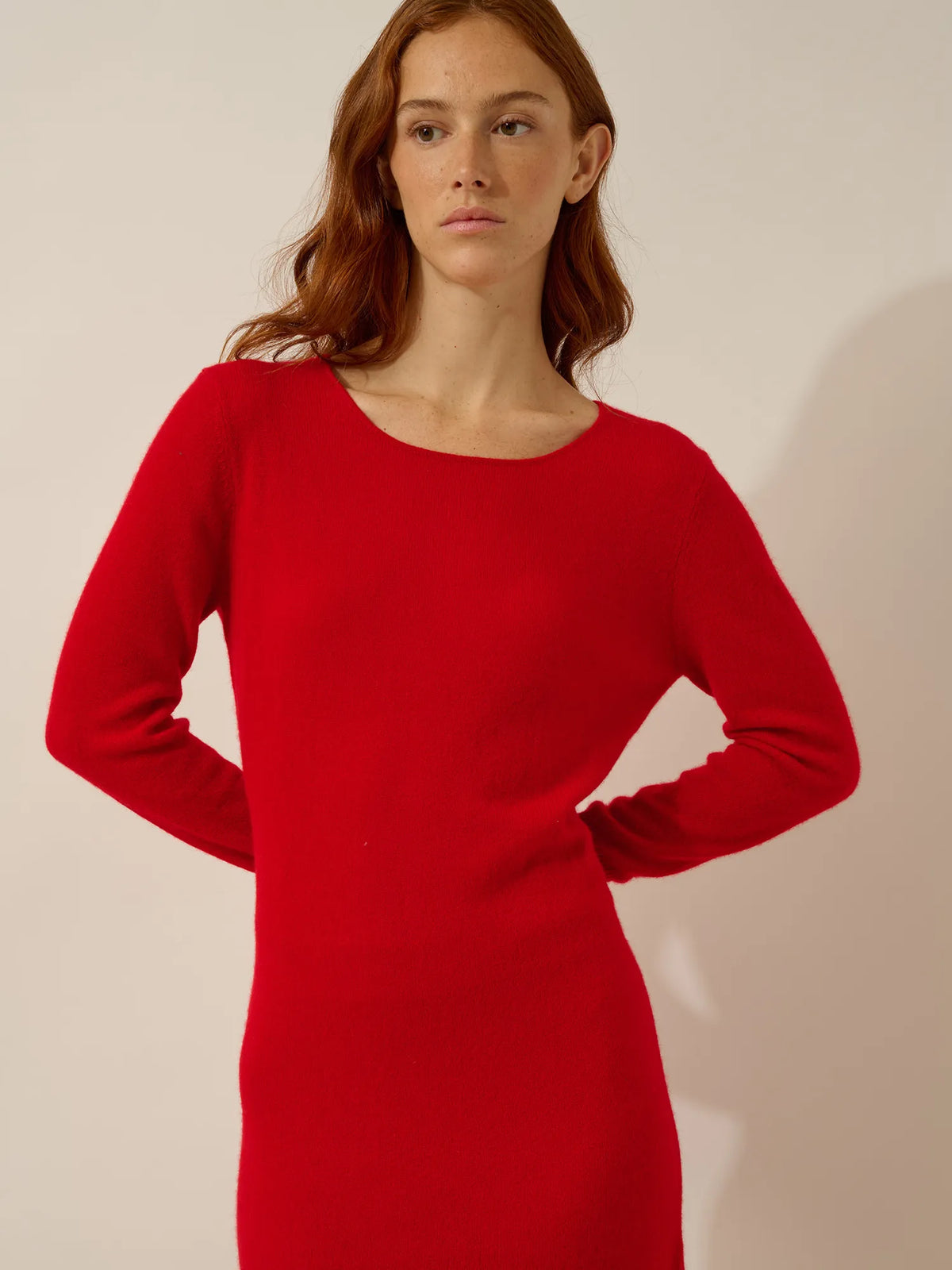 SUSAN Dress Crew Neck Red