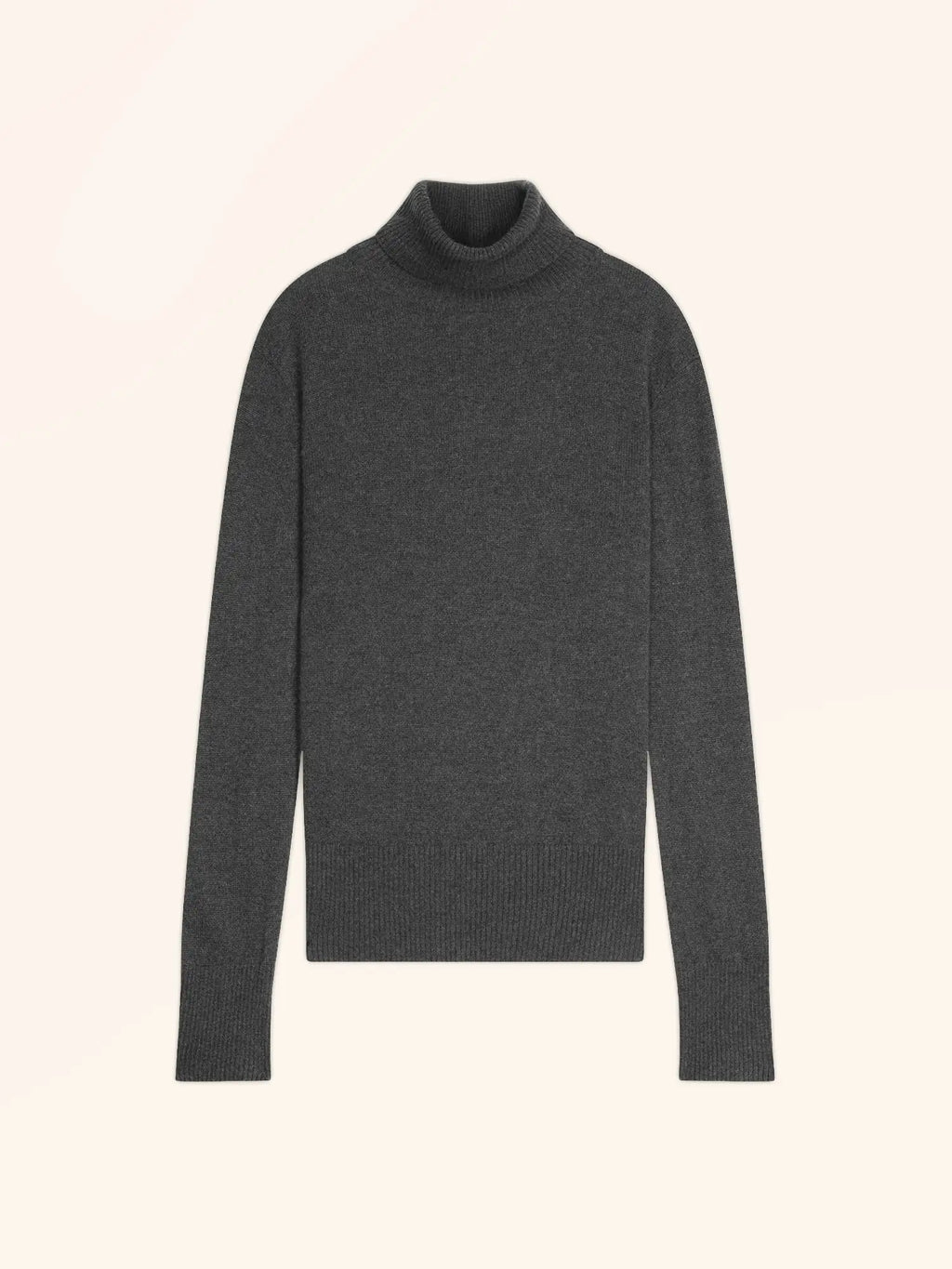 LEXIE Pull Col Roulé Anthracite Chiné