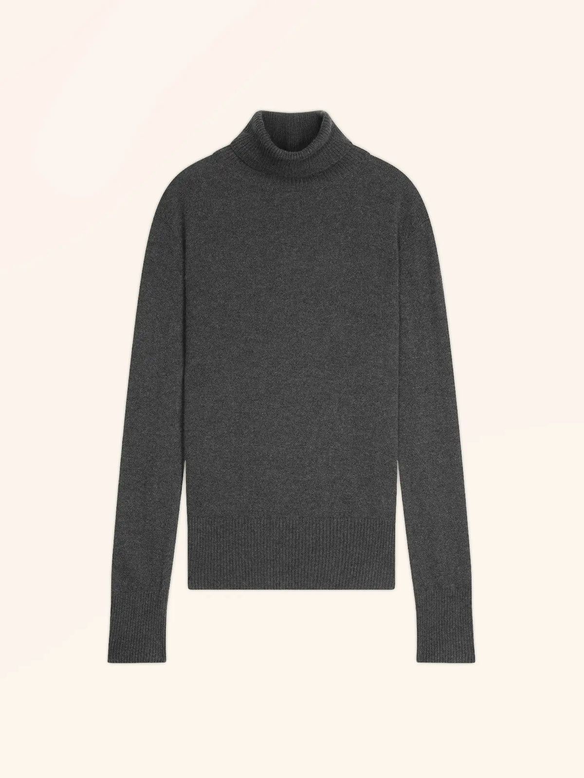 LEXIE Pull Col Roulé Anthracite Chiné