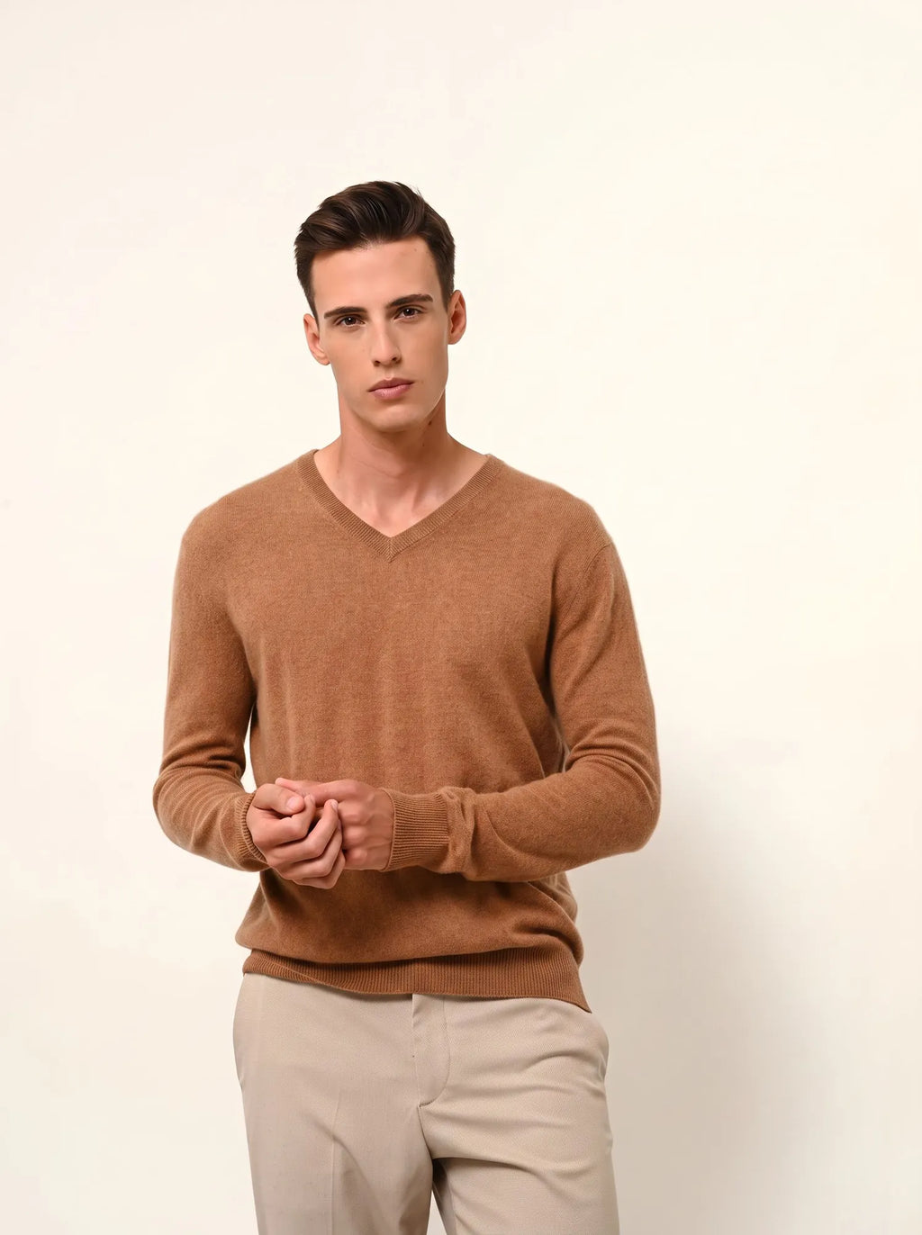 WALT Pull Col V Noisette