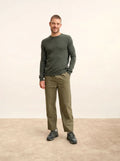 HOWARD Pullover Rundhalsausschnitt Khaki meliert