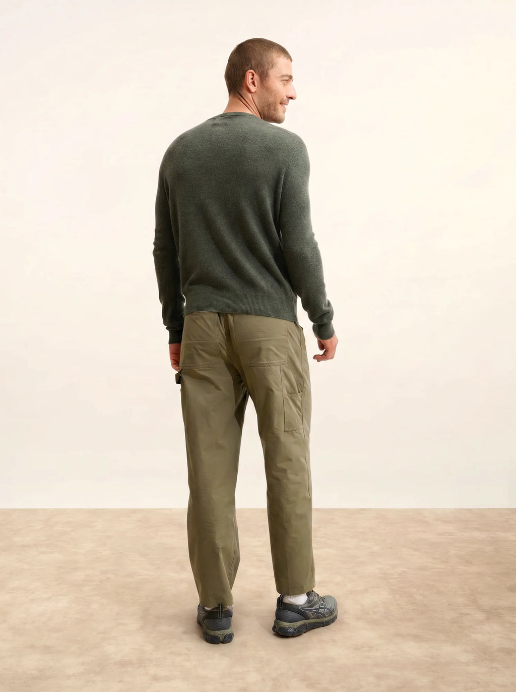 HOWARD Pullover Rundhalsausschnitt Khaki meliert