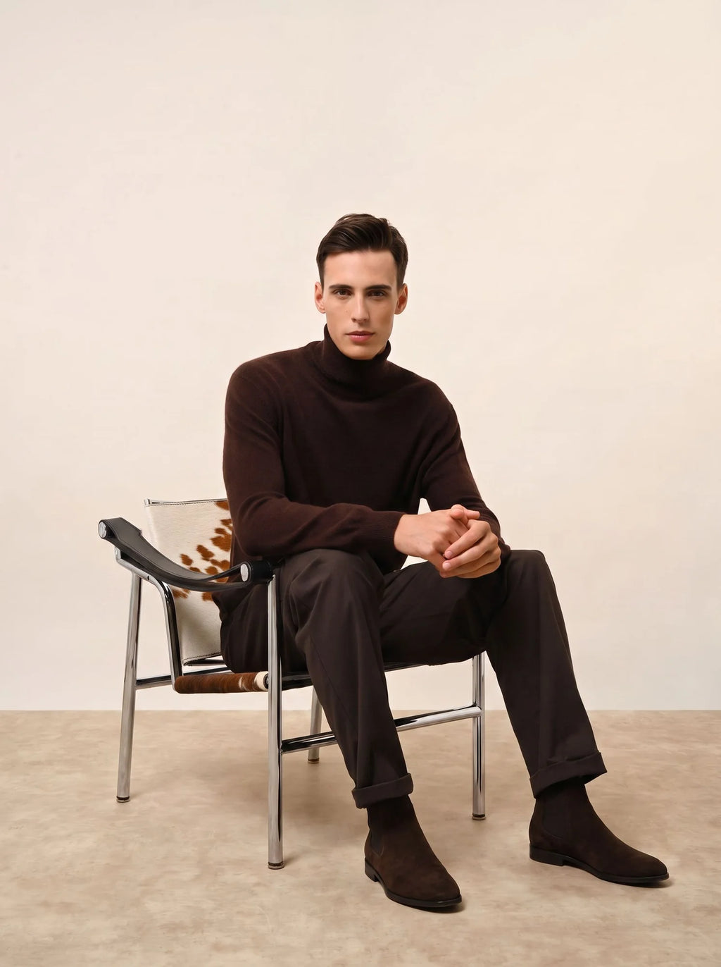 CONNOR Pull Col Roulé Choco