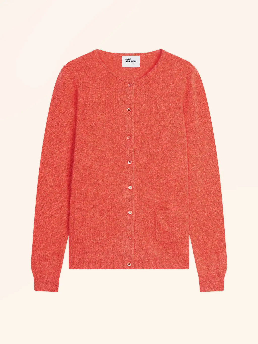 KATHARINE Cardigan Col Rond Orange Chiné