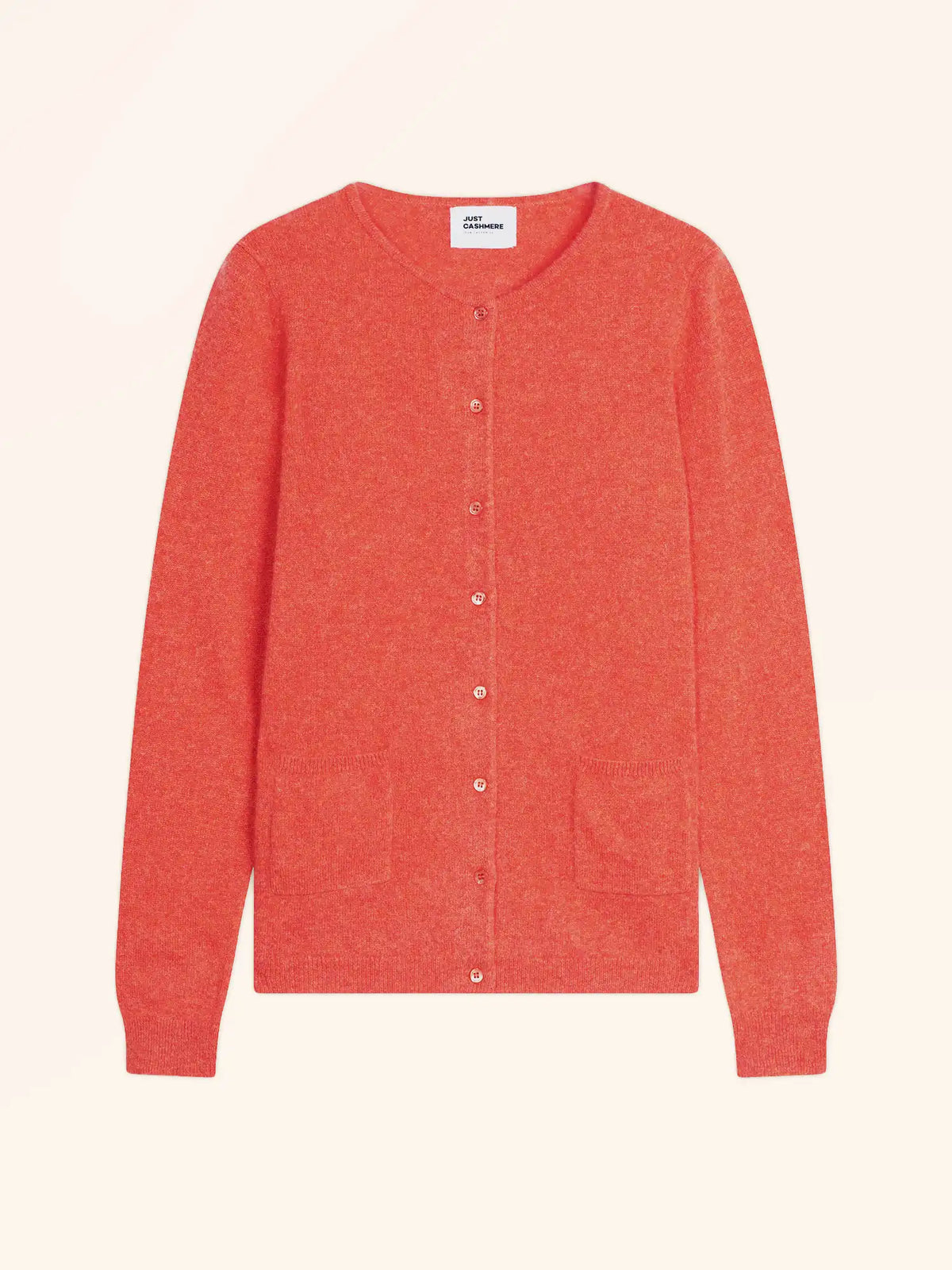 KATHARINE Cardigan Col Rond Orange Chiné