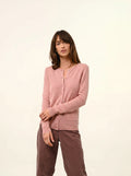 KATHARINE Strickjacke Rundhalsausschnitt Rosenholz
