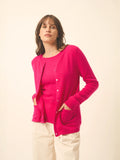 KATHARINE Cardigan Col Rond Fuchsia