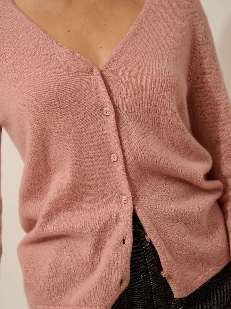 NORMA Cardigan V-Neck Rosewood
