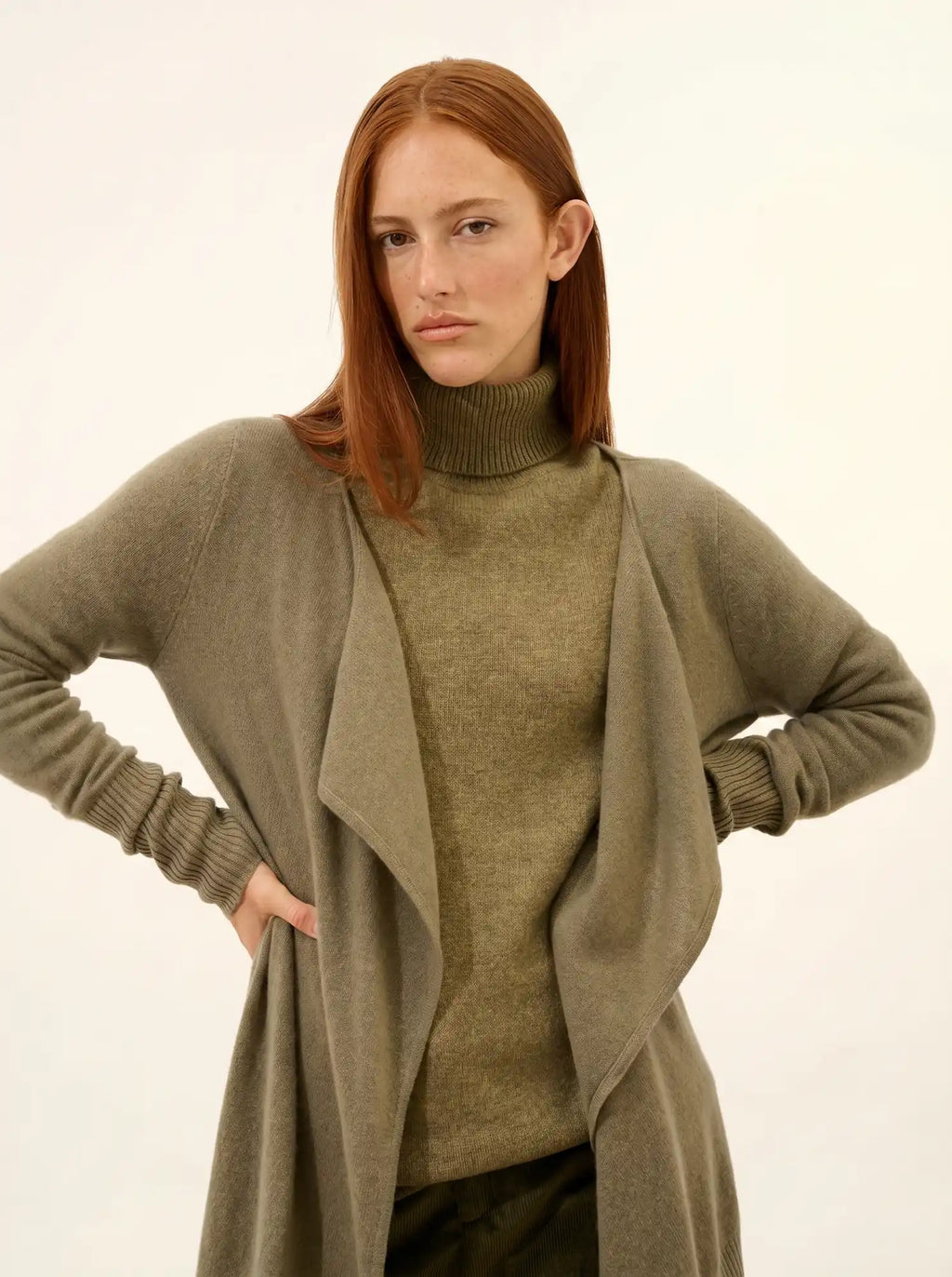 BROOKE Lange Jacke Armeegrün