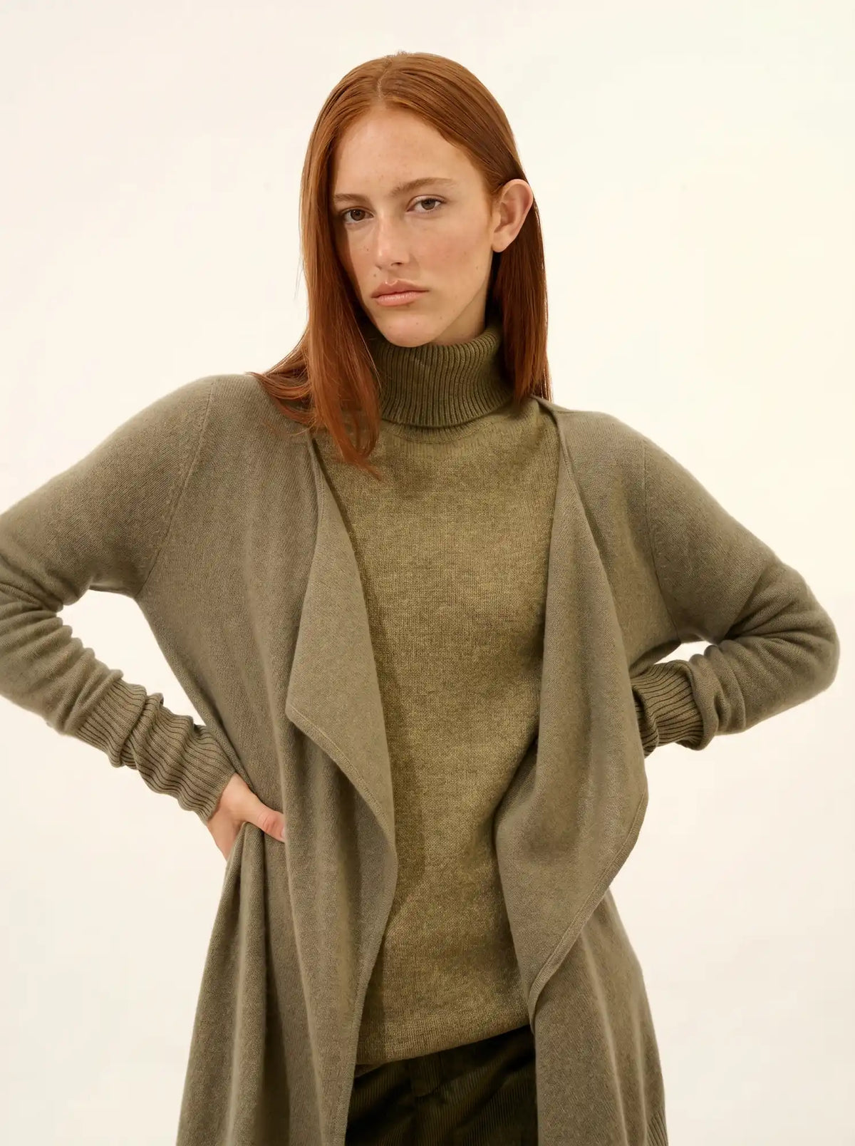 BROOKE Lange Jacke Armeegrün