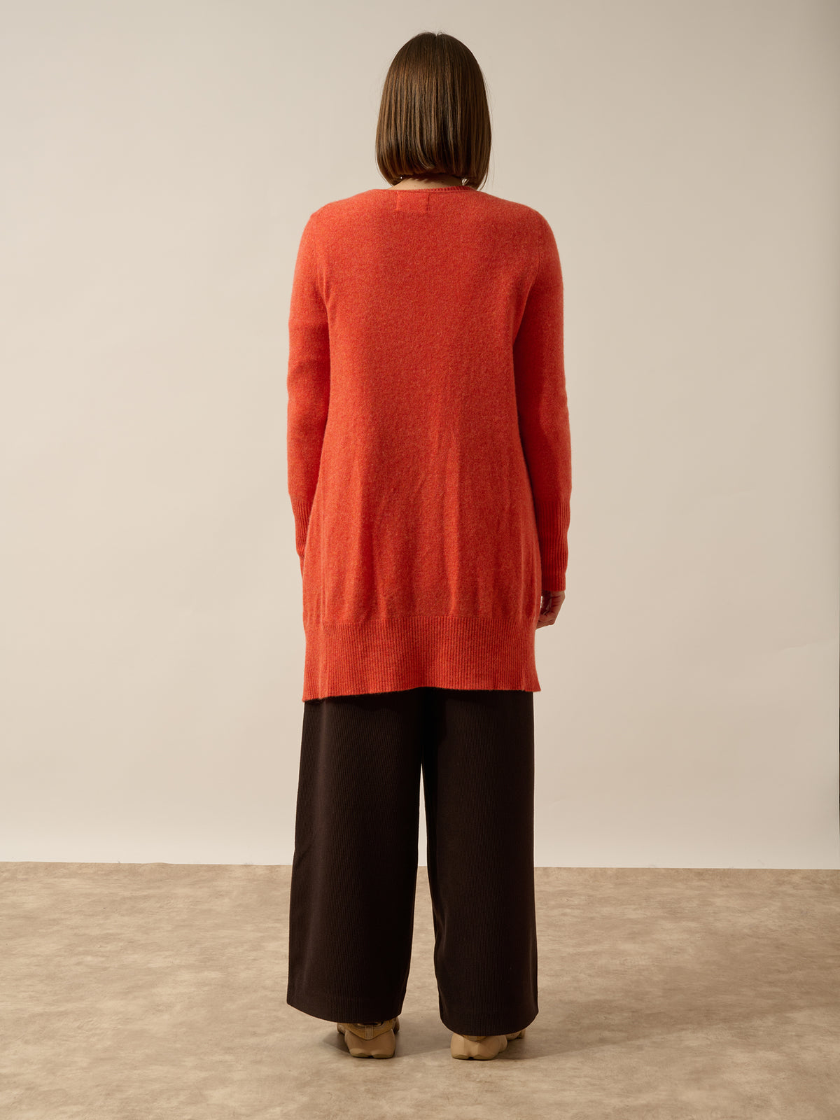 BROOKE Veste Longue Orange Chiné