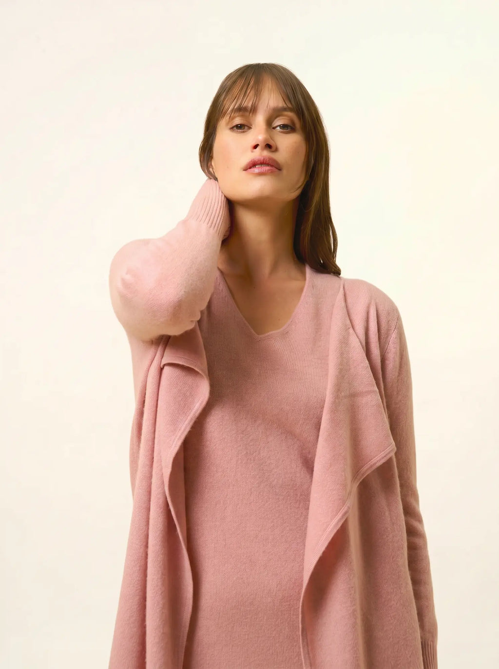 BROOKE Veste Longue Bois de Rose