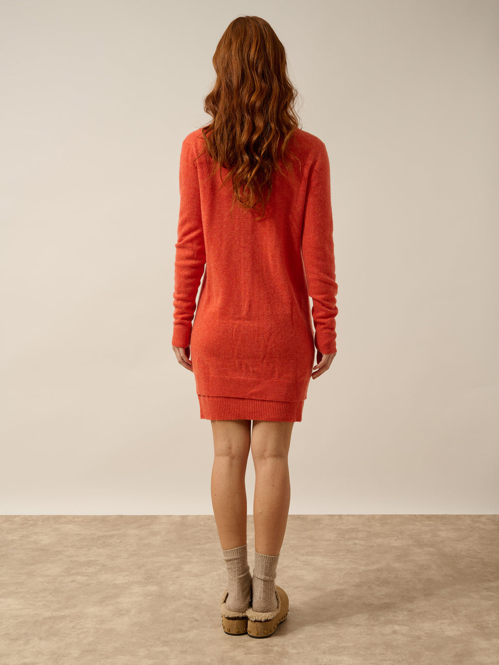 TOMMIE Cardigan Col V Orange Chiné
