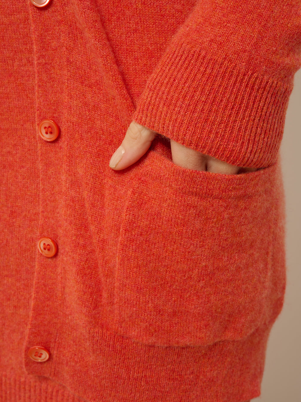 TOMMIE Cardigan Col V Orange Chiné
